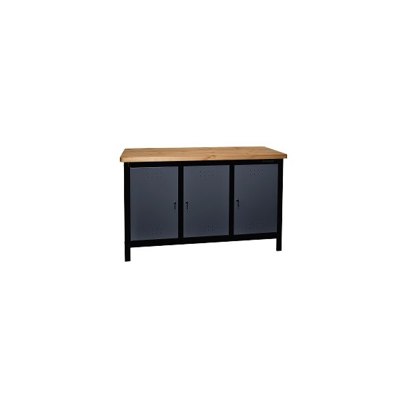 Bancada-Fechada-Tampo-De-Madeira-40-Mm-150x60x92-Cm-3-Portas-1-Prateleira-Chaveado-Preto-91522-Presto1