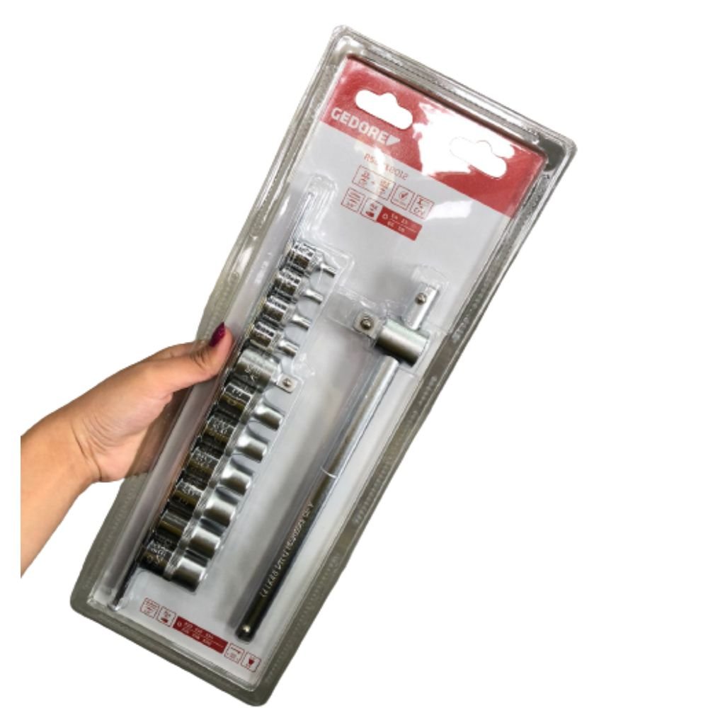 Jogo de Soquete 3/8 E4 a E8 1/2 E10 a E20 Torx Femea Curta 12