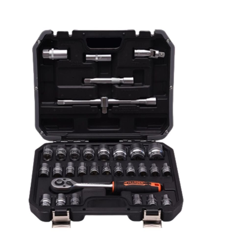 Jogo De Soquete 1/4 3/8 E 1/2 Com Chaves Em Geral 132 Pecas Na