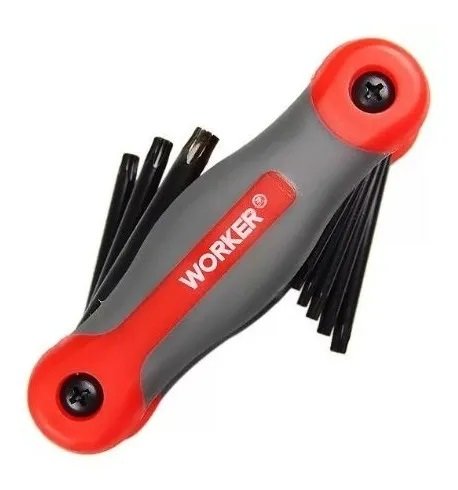 Jogo Torx Macho Tipo Canivete T9 A T40 8 Peças 140988 Worker