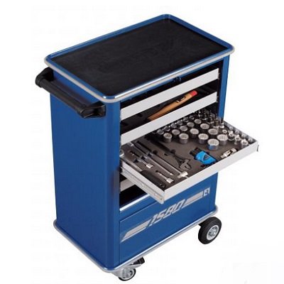 Carrinho com Ferramentas Fechado 4 Gavetas 71x91x51mm 106 Peças