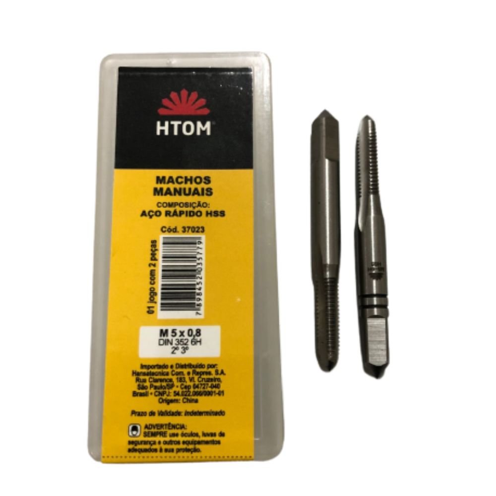 KIT DE MACHO MANUAL M5 X 0,8 PASSE 2° 3° D352 2 PEÇAS 37023 HTOM
