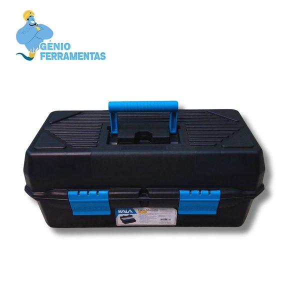 caixa de ferramentas bau plastico com porta trecos e bandeja fixa 45x21x17 5 cm preto 940674 kala 2