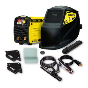 maquina de solda inversora tig mma multiprocesso 150 a bivolt com mascara scim6150bv supertork