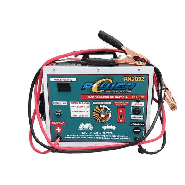 carregador de bateria 20 a 12 v carro bivolt portatil pm2012 p02 power 2