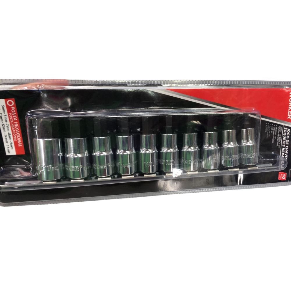 Jogo Allen Tipo Soquete 5 A 17mm 10 Pecas 972525 Worker