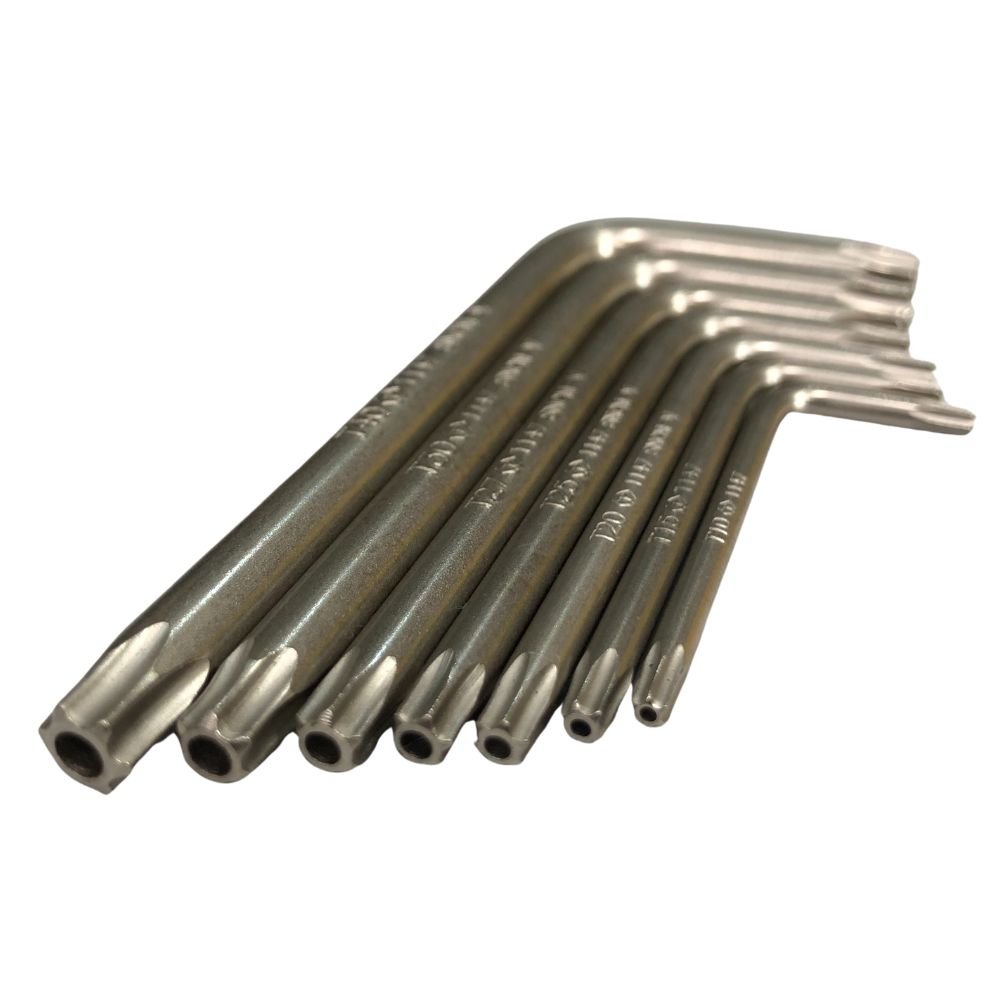 Jogo Allen Torx T10 A T40 Curta Com Furo Guia 07 Peças 20407pr