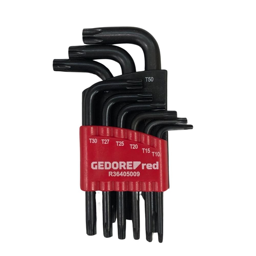 Jogo Allen Torx T10 A T50 Perfil Curta 9 Peças R36405009 Gedore Red