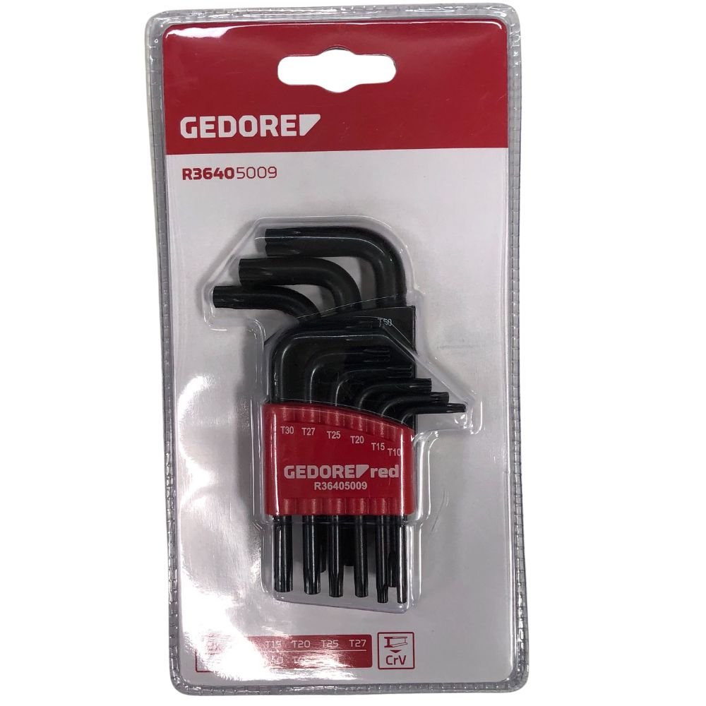 Jogo Allen Torx T10 A T50 Perfil Curta 9 Peças R36405009 Gedore Red