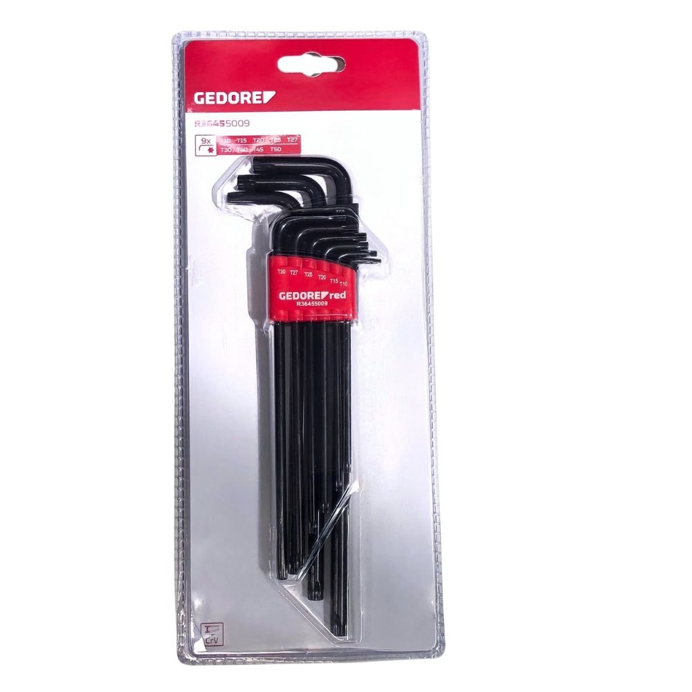 Jogo Allen Torx T10 A T50 Perfil Longa 9 Pecas R36455009 Gedore Red