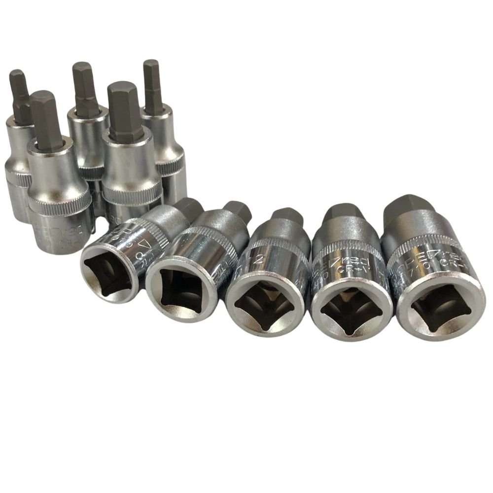 Jogo De Soquete Allen 1/2 Hexagonal 5 A 17 Mm 10 Peças R62558010