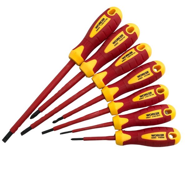 jogo de chaves de fenda e philips isolada vde 7 pecas 263655 worker 1