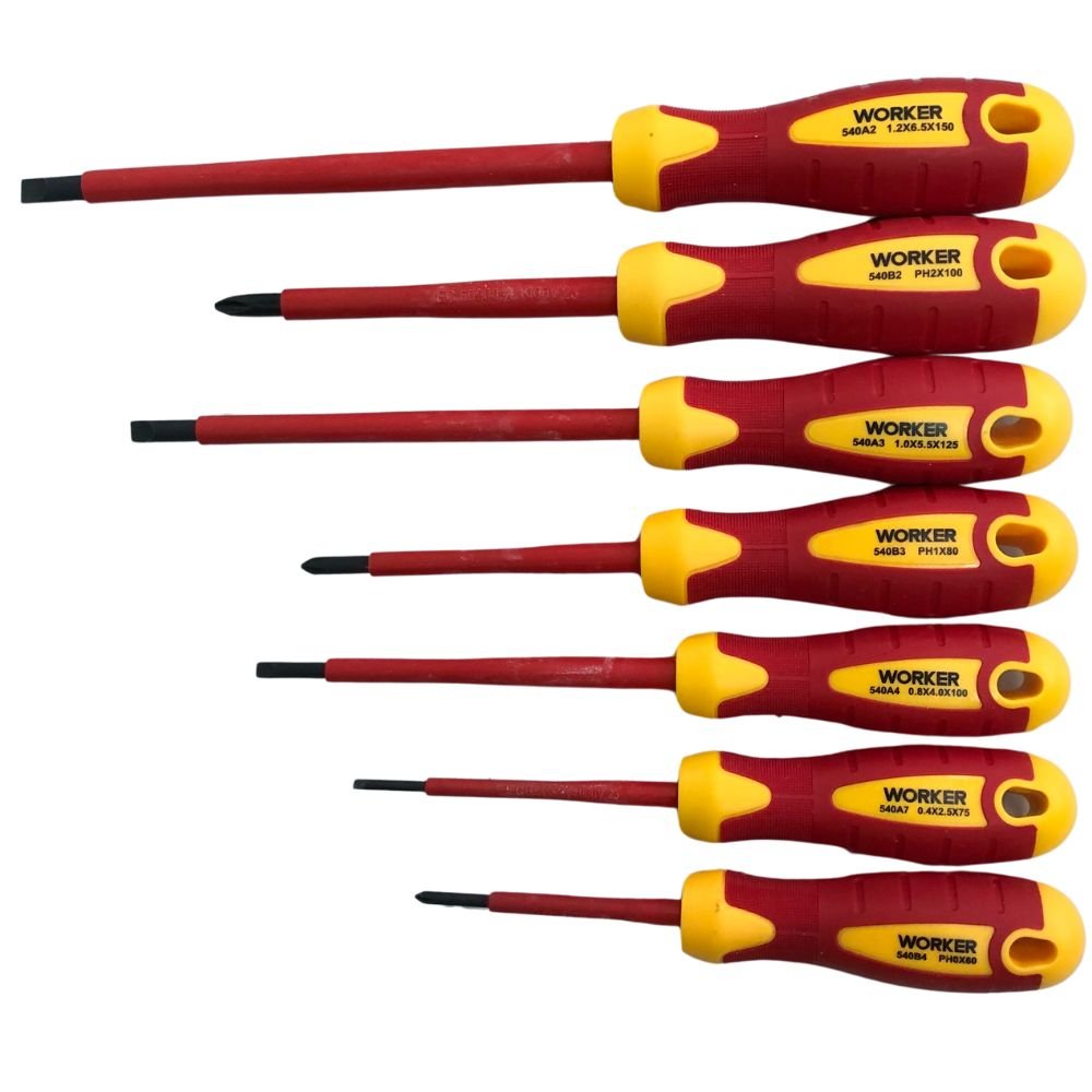 Jogo De Chaves De Fenda E Philips Isolada Vde 7 Peças 263655 Worker