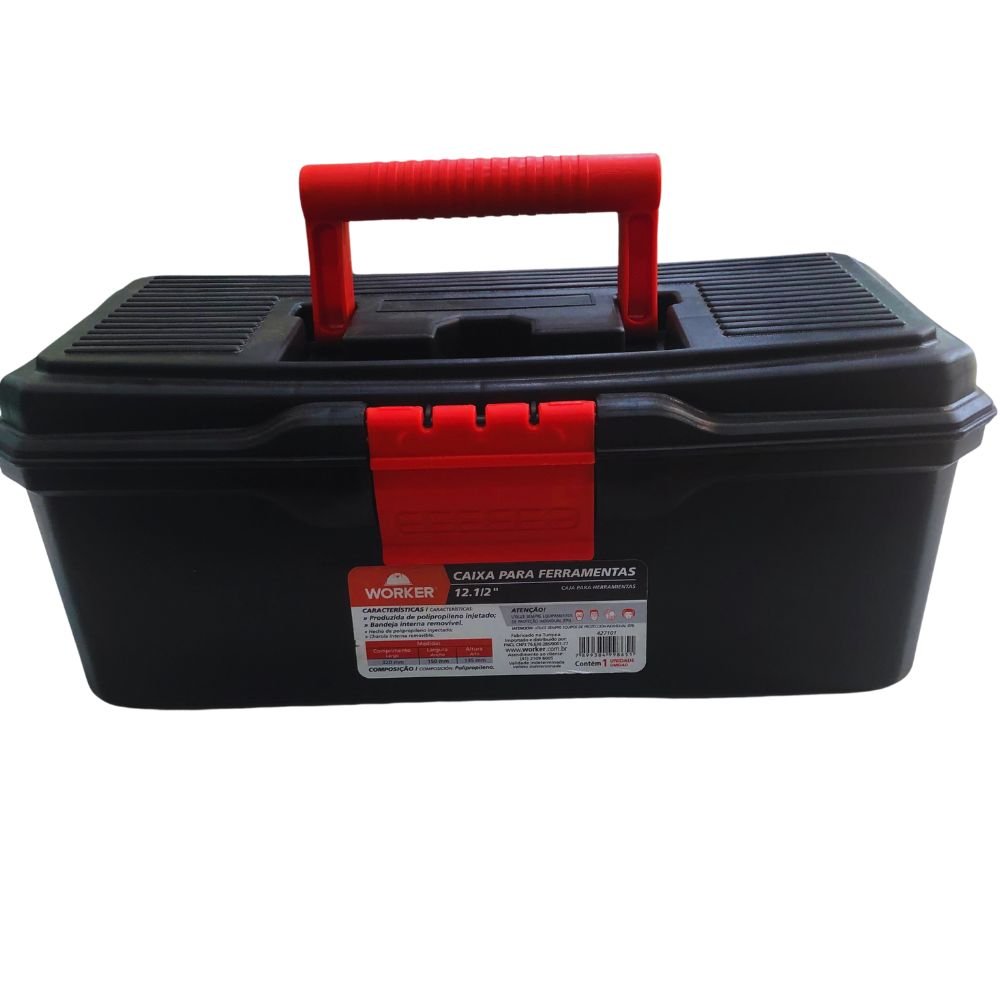 Caixa De Ferramentas 12 Pol 32x15x13,5 Cm Com Bandeja 427101 Worker
