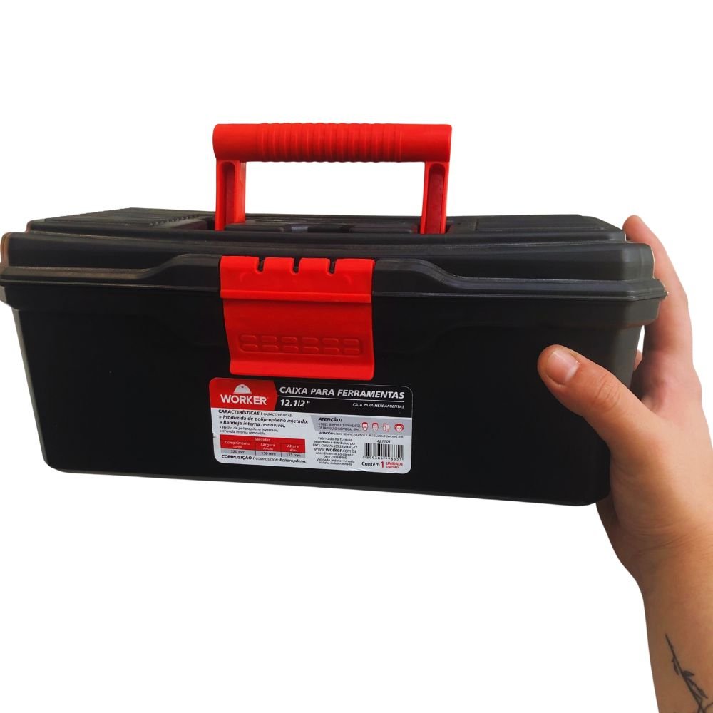 Caixa De Ferramentas 12 Pol 32x15x13,5 Cm Com Bandeja 427101 Worker