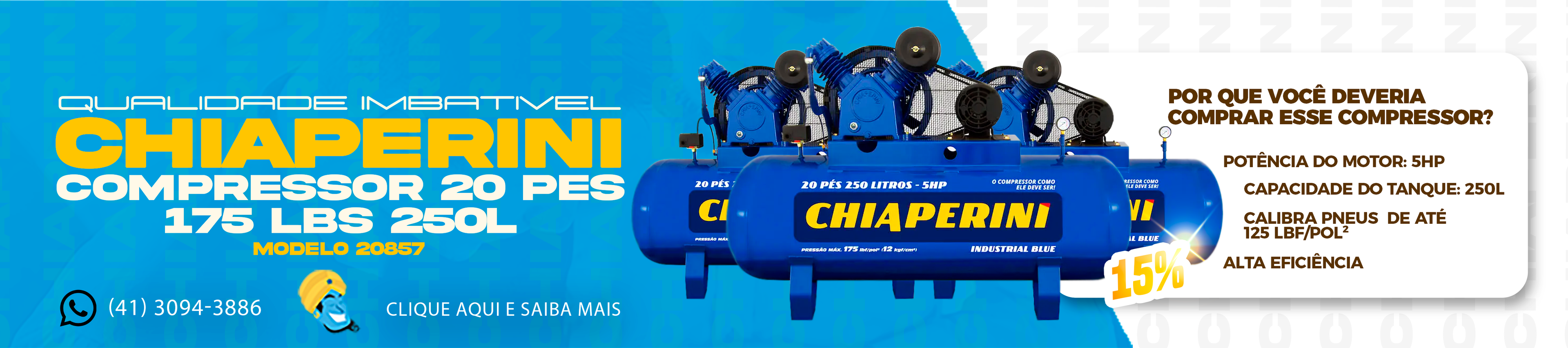 compressor linha blue 20857 20 pes chiaperini