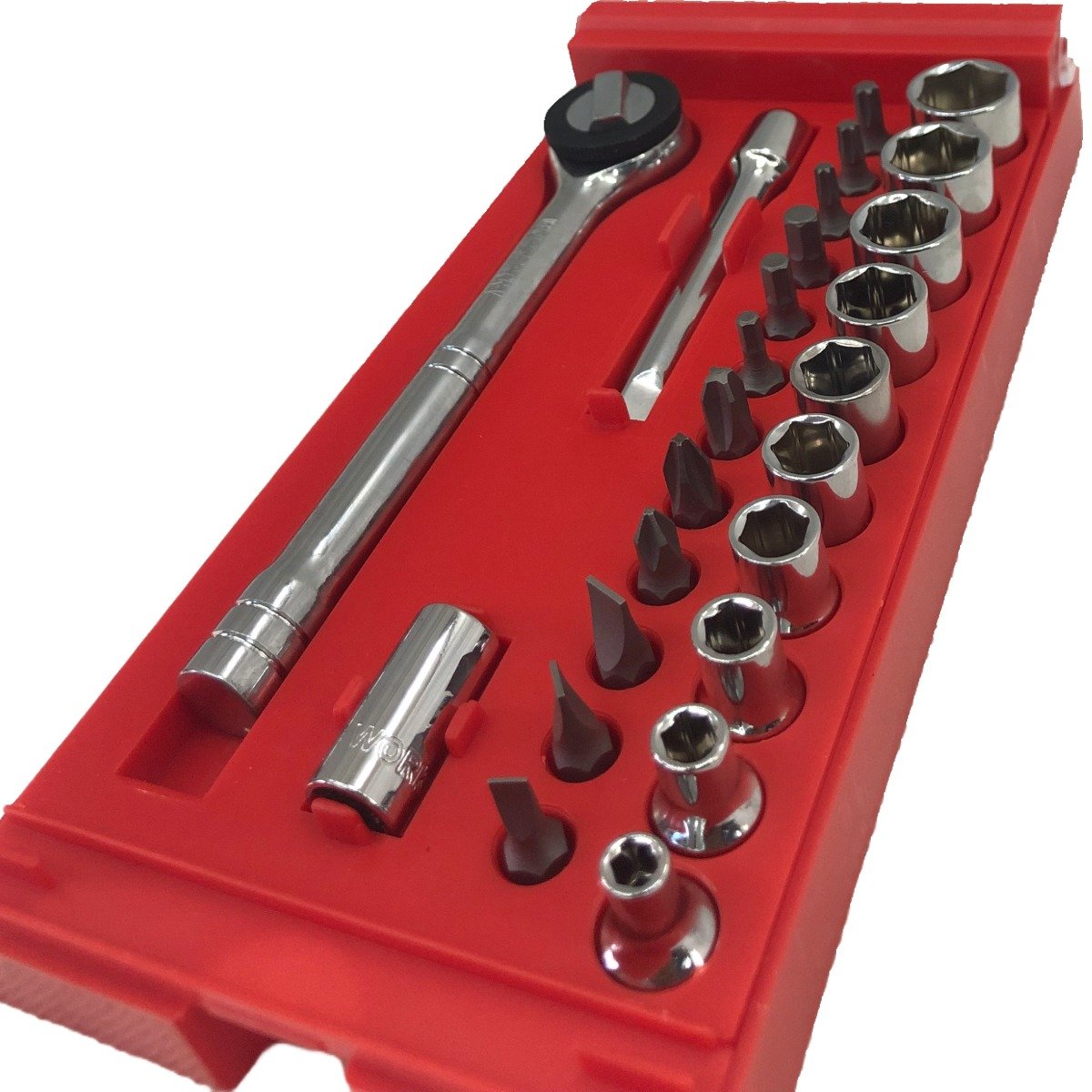 Jogo De Soquete E Bits 1/4 04 A 13 Mm Sextavado Curto 25 Peças Na