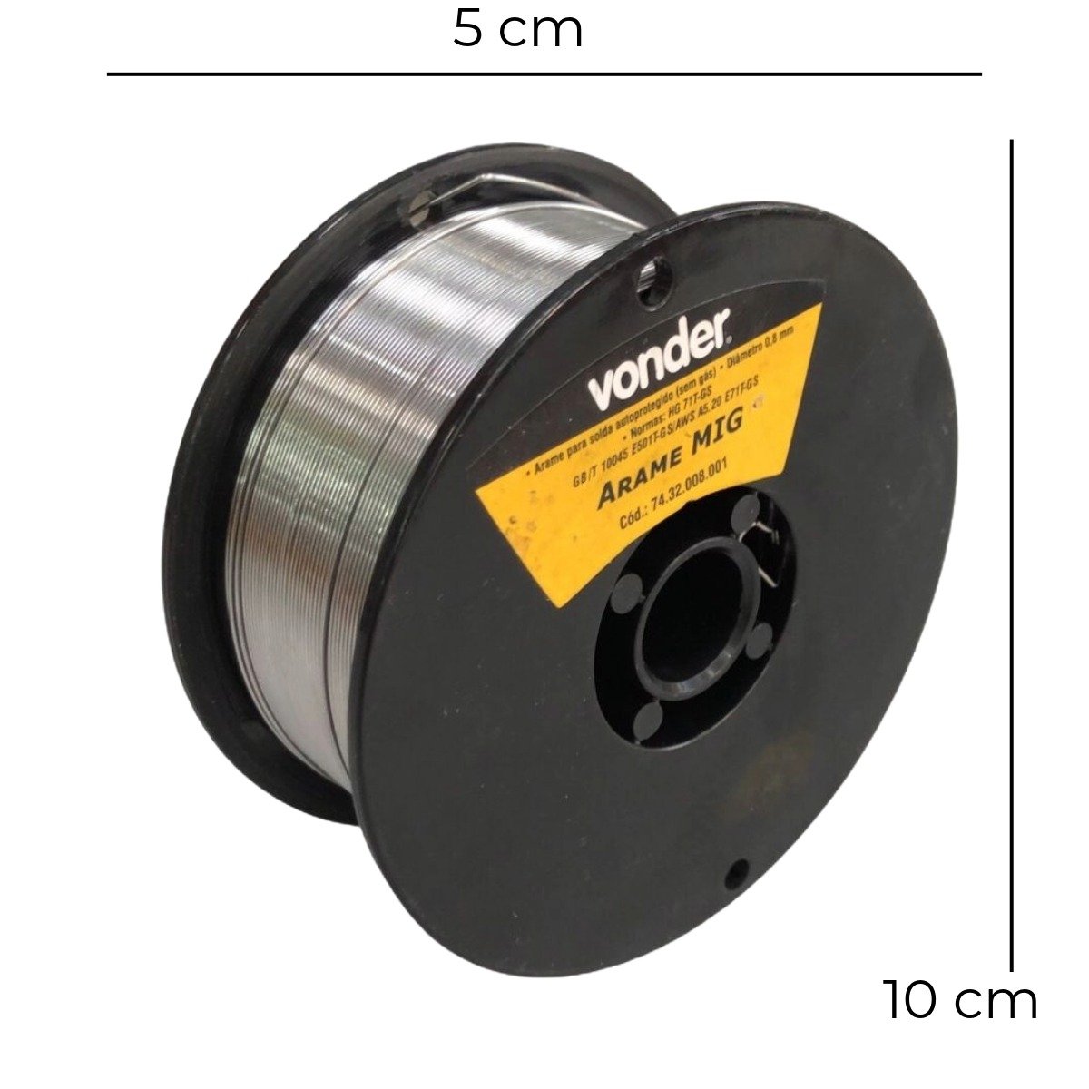 Arame Mig 0.8 Mm Para Solda Sem Gás Revestido Rolo 1kg 7432008001