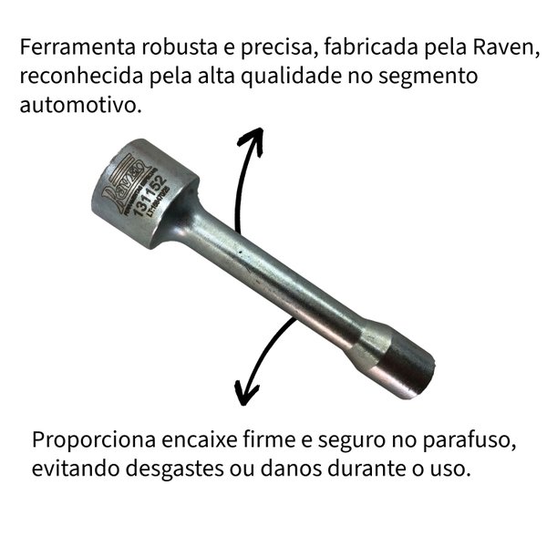 【みんみん】 Chave para Cabeçote Encaixe 1/2 E12 Peugeot Fiat GM Citroen 131152