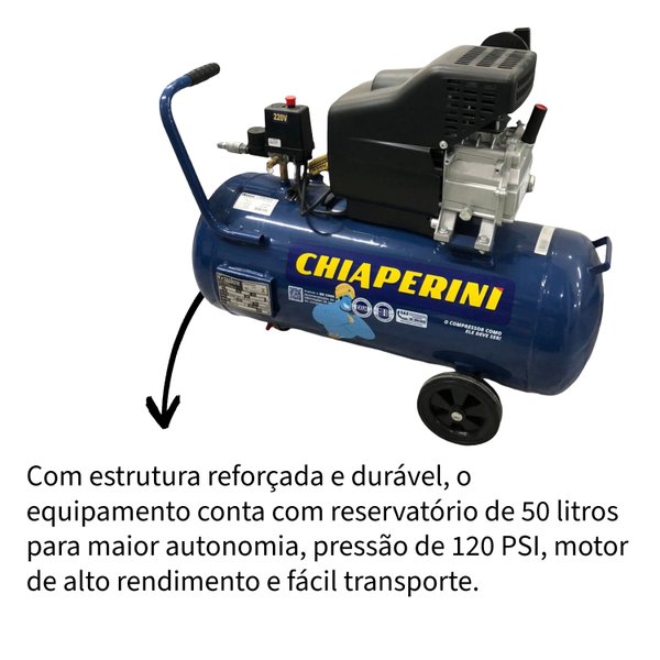 Motocompressor De Ar 8,5 Pés 120 Libras 50 Litros 220v 25742
