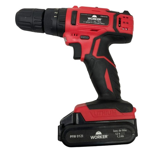 Parafusadeira Furadeira impacto A Bateria 12v Bivolt Mandril 3/8