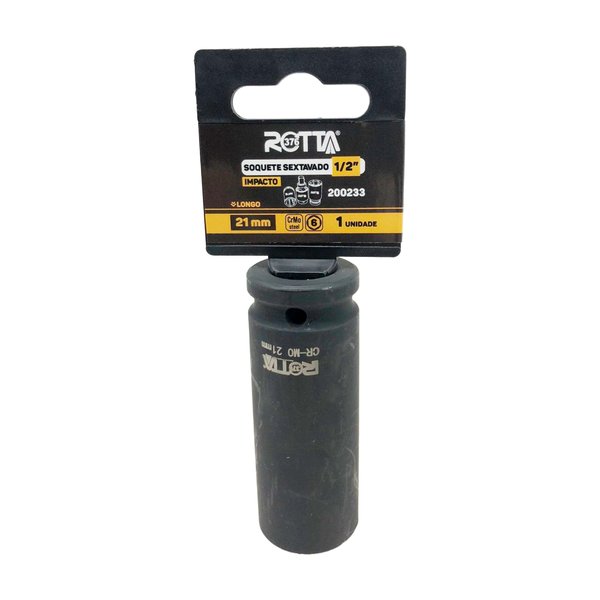 Soquete 1/2 X 21 mm Sextavado Longo Impacto 200233 Rotta