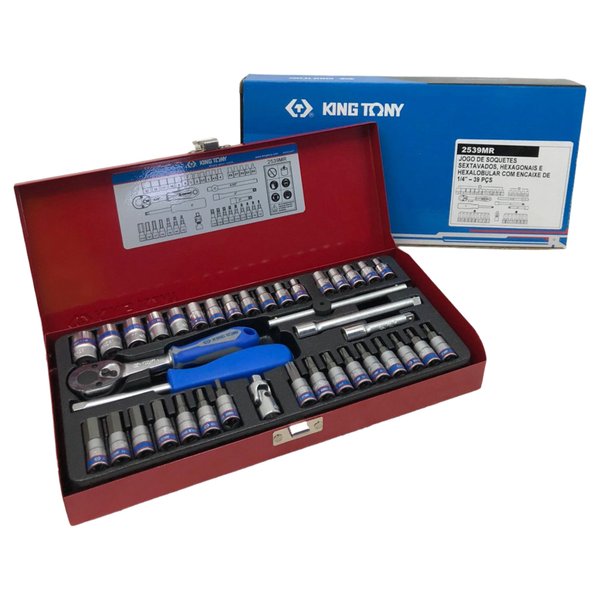 キングストン Jogo De Soquete Allen Torx Femea E Macho 1/4 Com Acessorios 39