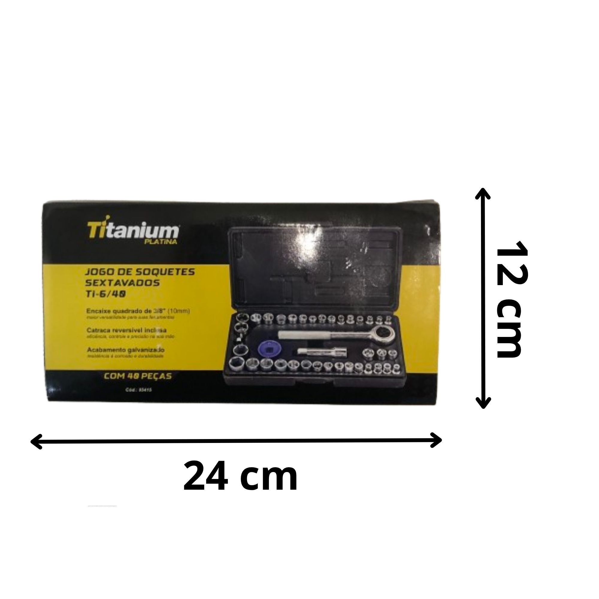 Jogo de Soquete 1/4 e 3/8 Sextavado 40 Peças 05415 Titanium